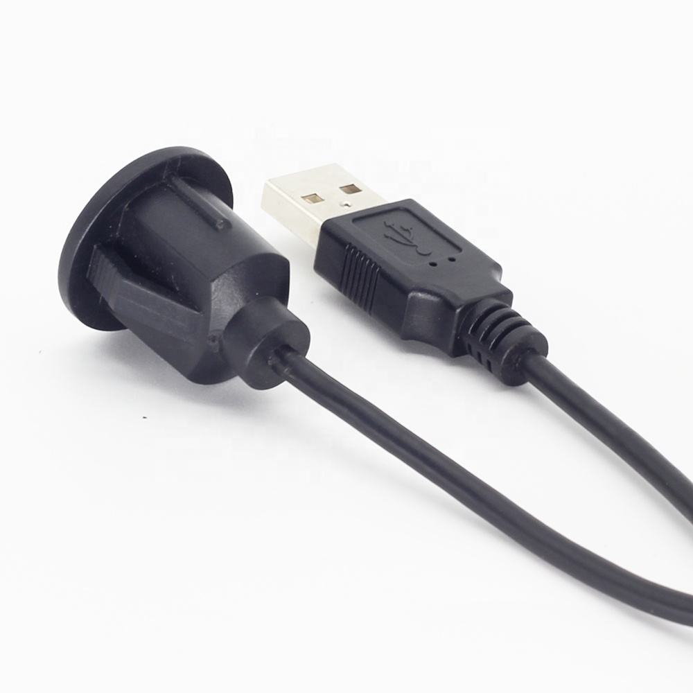 USB Type A Male to Female 1 Meter | Panel Mount Socket Rounded - Image 3