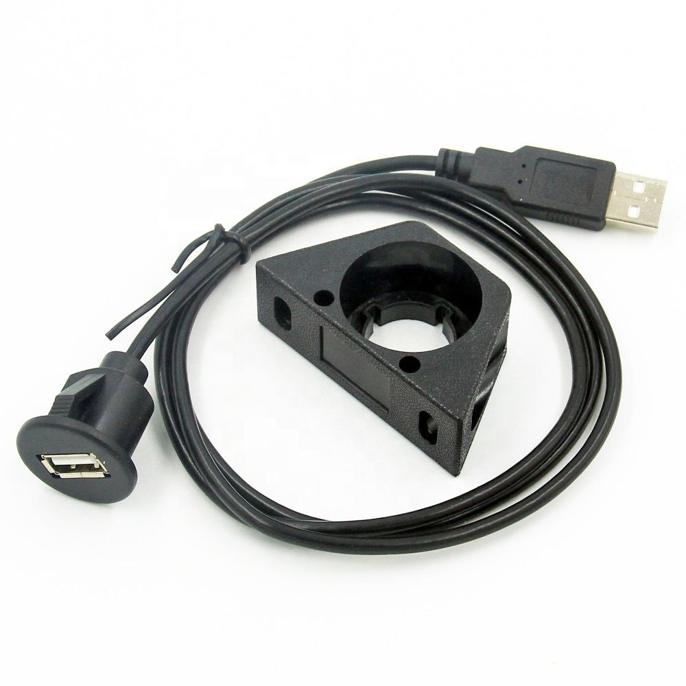 USB Type A Male to Female 1 Meter | Panel Mount Socket Rounded - Image 2